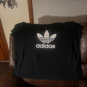 Adidas Black Tee with White Trefoil Logo